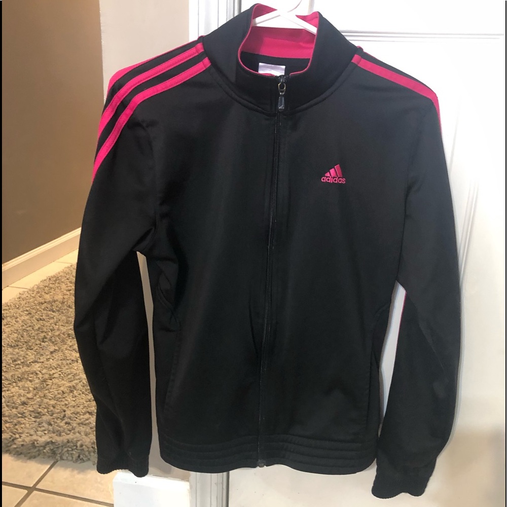 Black and pick adidas jacket
